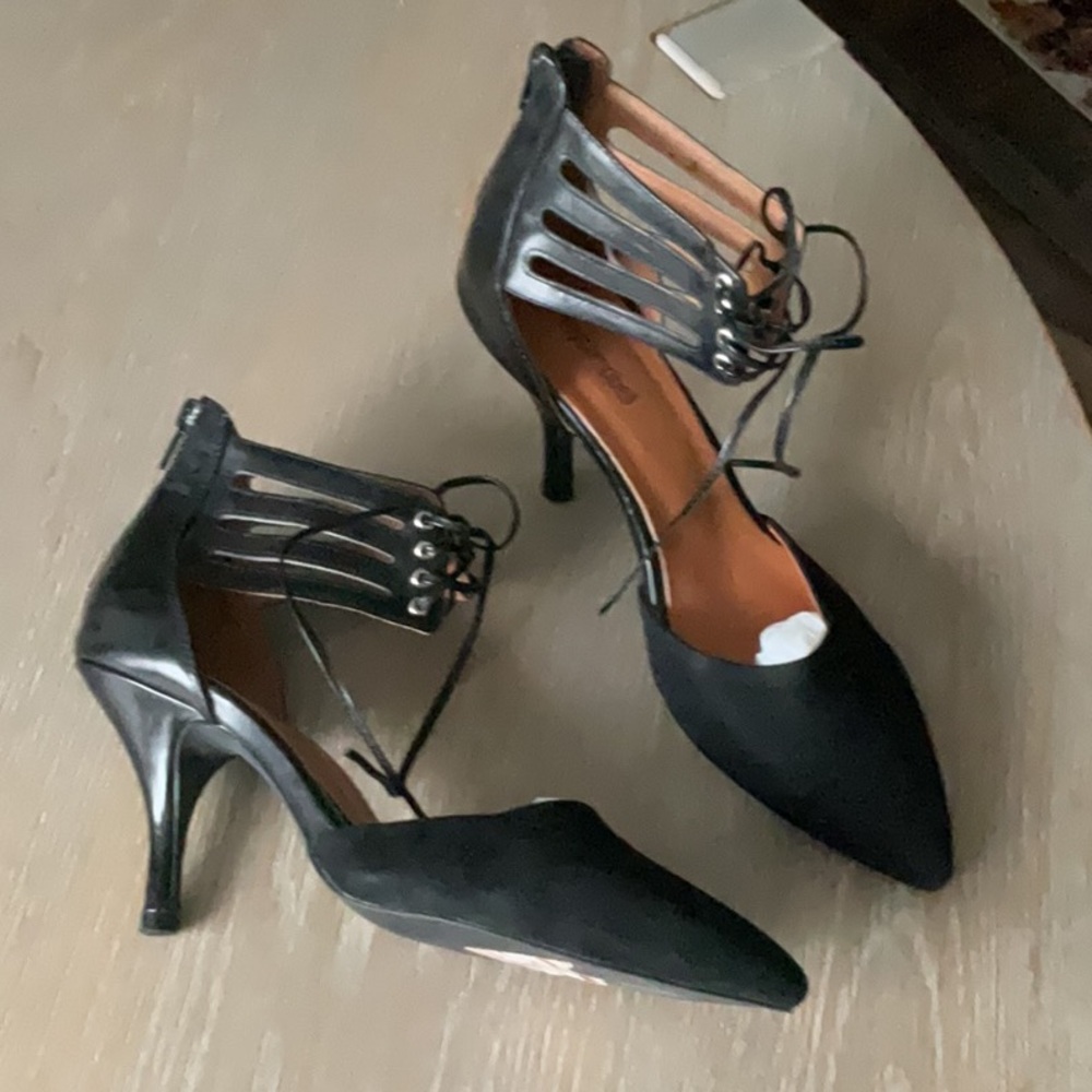 Jeffrey Campbell Black Strappy Heels; size9.5”